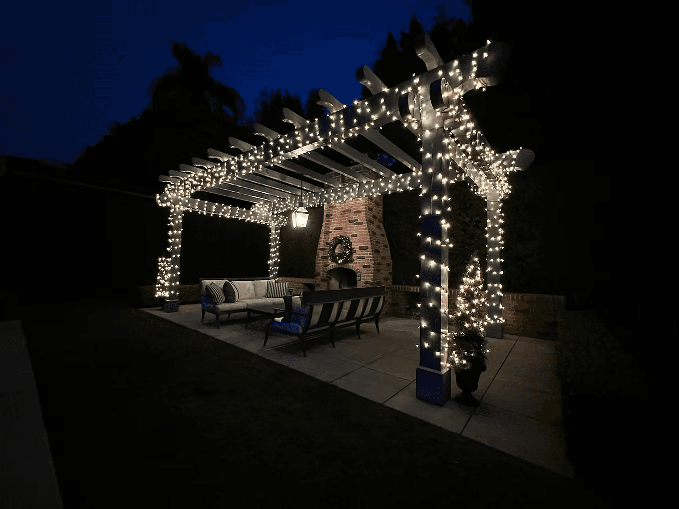 Christmas light installation 6