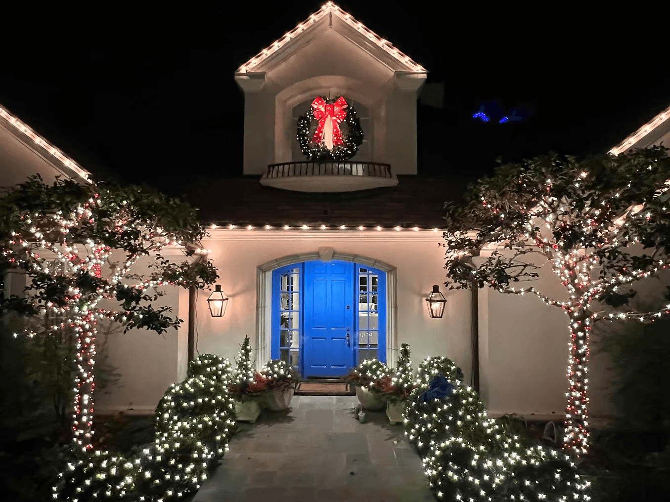 Christmas light installation 9